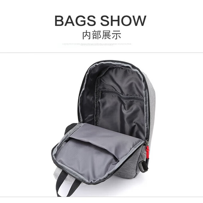 新款胸包斜挎包潮流时尚简约单肩包多功能背包男士腰包休闲运动包 蓝色