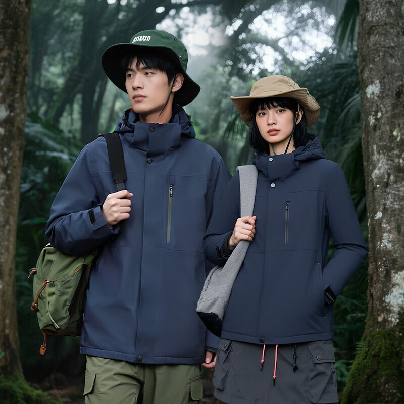 H 2000【达人专属】2025秋冬男女户外防风防水可脱卸帽羽绒服D5W15500 藏青 3XL 推荐160-180斤
