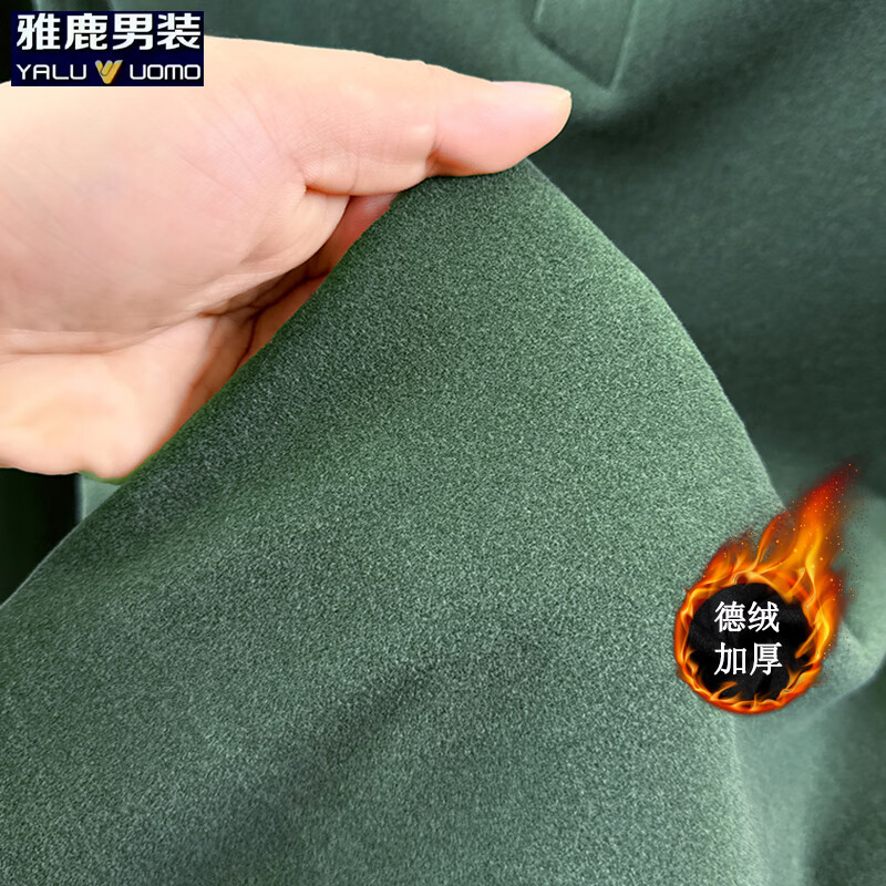 雅鹿男装双面德绒卫衣男2025冬季新款加厚保暖休闲套头纯色上衣 深灰 XL (175)(建议135-150斤)