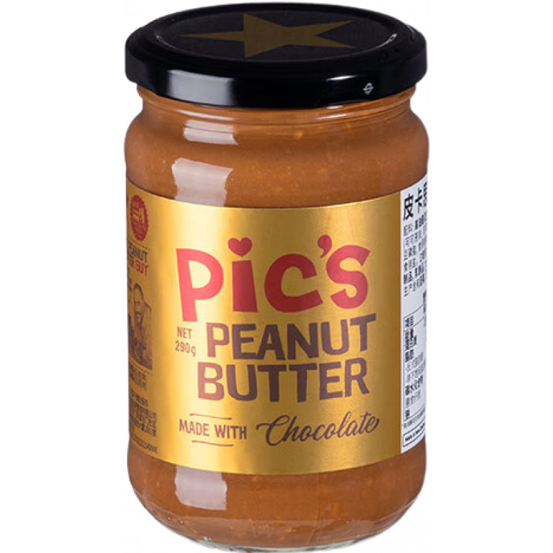 皮卡思Pics皮卡思新西蘭巧克力健身純可可醬顆?；ㄉu290g脂肪不低脂 【醇香濃郁】巧克力花生醬290g*1