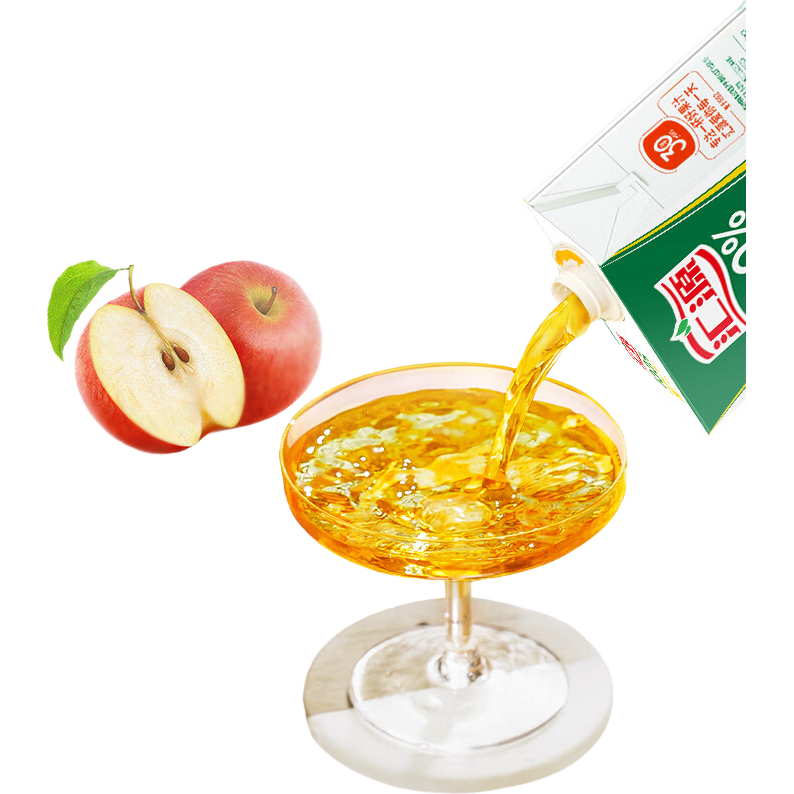汇源100%纯果汁无添加苹果汁多种维生素饮料1L*6盒整箱礼盒送礼年货节