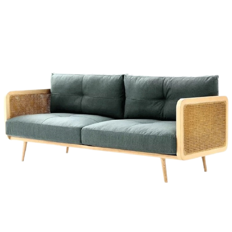 藤妃北欧家用实木沙发组合印尼天然藤编三人位沙发民宿阳台藤艺家具 三人位 组合