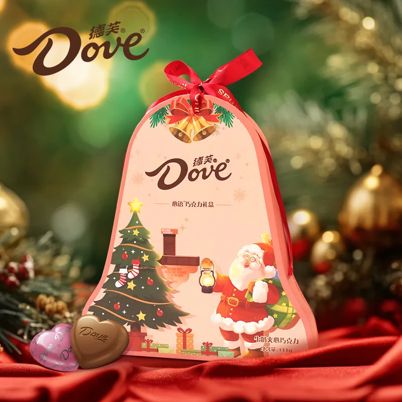 德芙糖果巧克力礼盒生日情人节礼物送女友老婆女友tz 心语圣诞铃铛礼盒