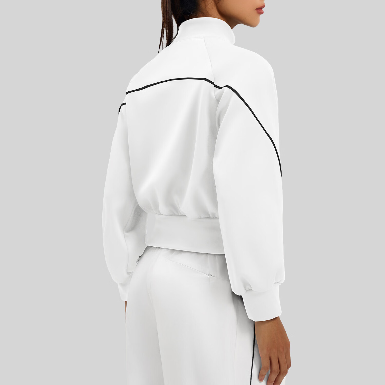 VICTORIATOURIST瑜伽外套女加绒上衣秋冬季新款加厚保暖瑜伽服运动外套跑步健身服 乳白色 S