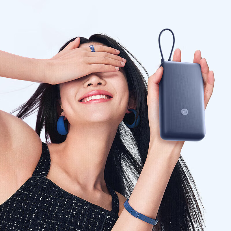 小米3C认证自带线充电宝20000 33W双向快充小巧便携大容量磁吸移动电源适苹果/安卓/可上飞机火 (10000毫安)磁吸充电宝-33W-白色