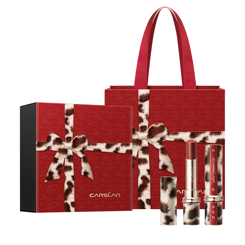 卡姿兰（Carslan）豹红限定口红礼盒雾吻唇膏三支装哑光显白不易掉色圣诞礼物送女友