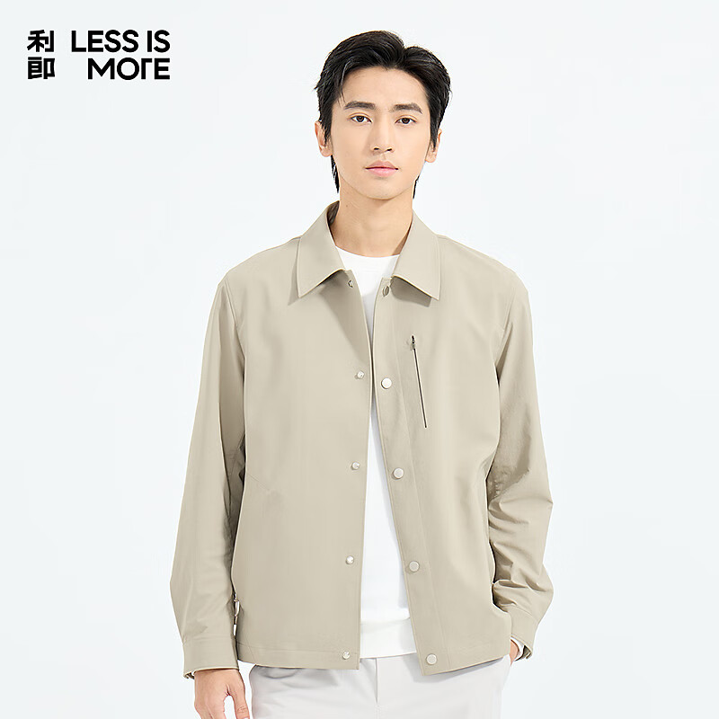 利郎轻时尚男装【商场同款】风衣男翻领抗皱易打理通勤防风工装外套 卡其（2H） L (170)