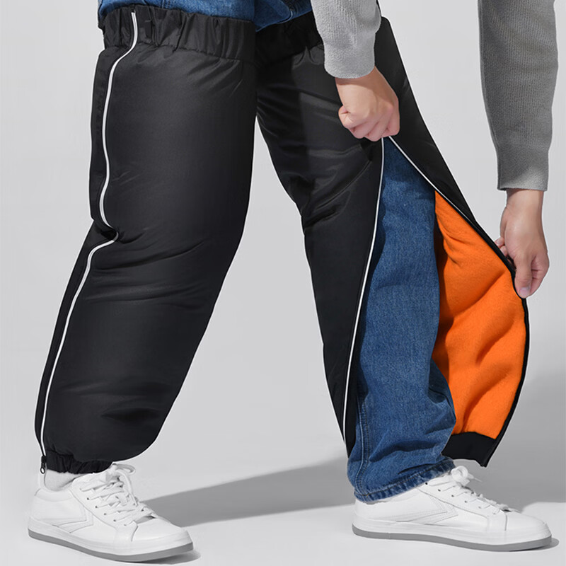 迅霆（XUNTING）电动摩托车保暖护膝女士冬季防风骑行护腿关节神器羽绒防寒骑车男 冬季款【加厚黄金绒】抽绳调节- 70cm