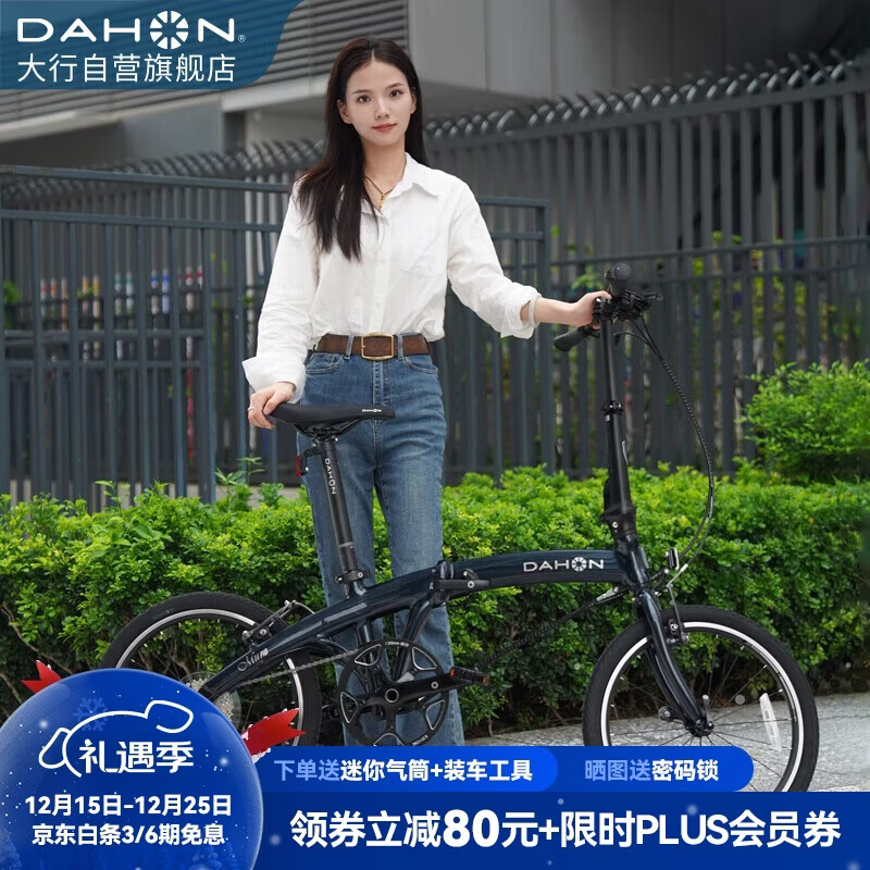 大行（DAHON）P10折叠自行车20英寸10速铝合金成人通勤V刹 PAA003 珠光深蓝