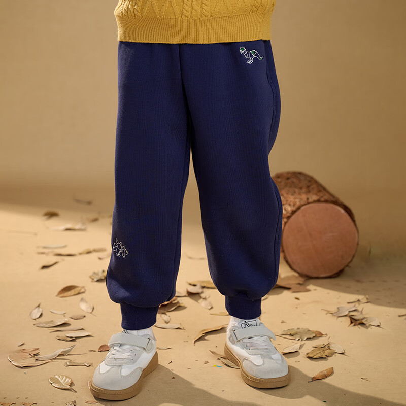 棉花堂（cottontown）【加绒】棉花堂儿童裤子秋冬女童运动裤小童卫裤休闲裤加绒童装冬 麻灰 120 120/56