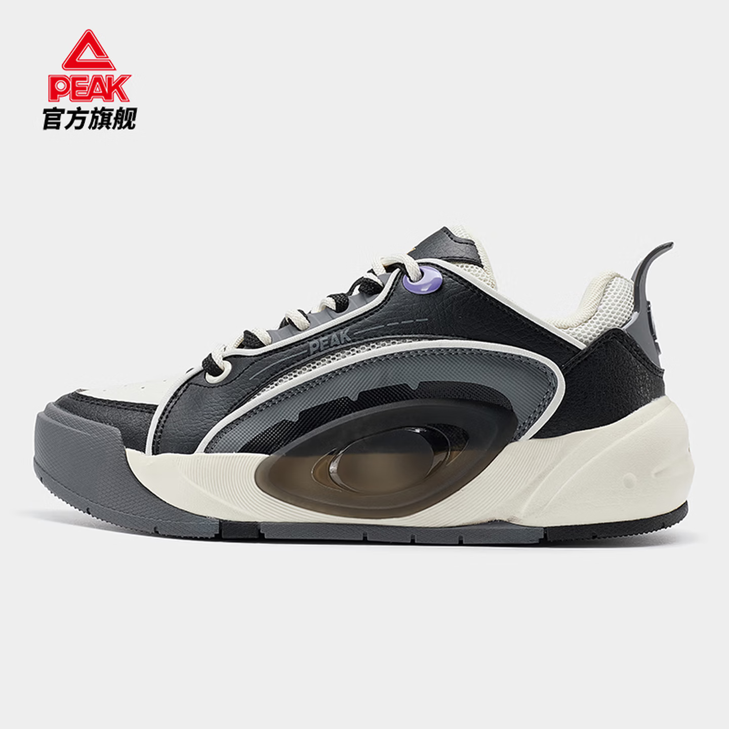 匹克PEAK态极凌跃3.0运动鞋女款秋冬季时尚保暖厚底通勤百搭休闲板鞋 黑色/帆布白色 40