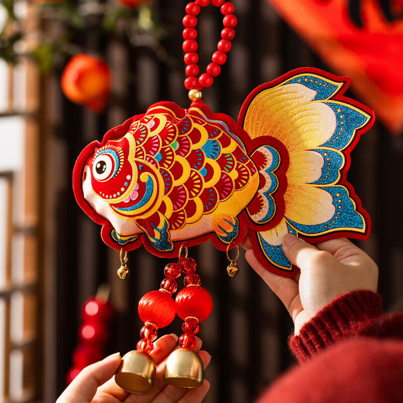 浪漫满屋2026新年装饰福包挂件客厅门把手春节过年氛围装饰吉祥福袋挂饰 【马上有福】福包挂件 送大挂钩