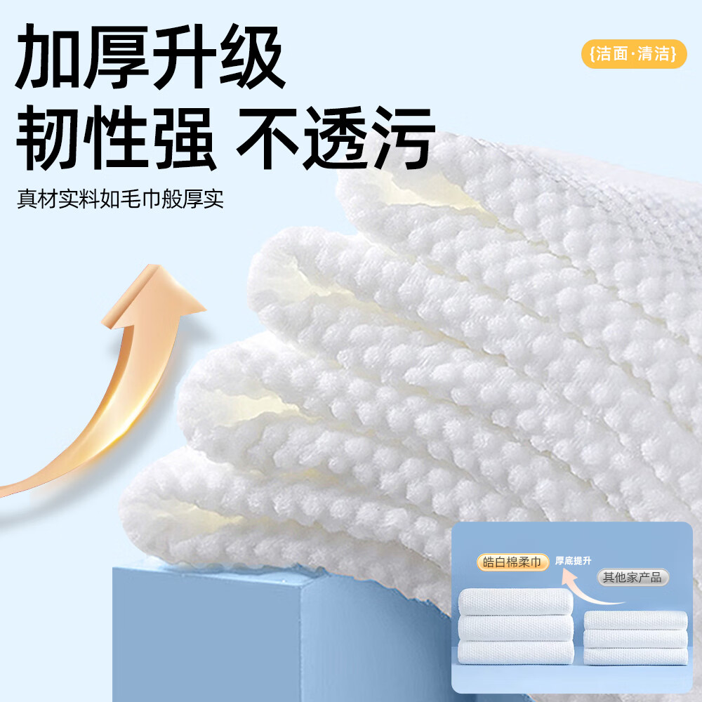 皓白美容店洗脸巾大卷一次性加大加厚棉柔巾擦脸学生宿舍洗面巾悬挂式 510抽 3包 美容院专供3.6斤