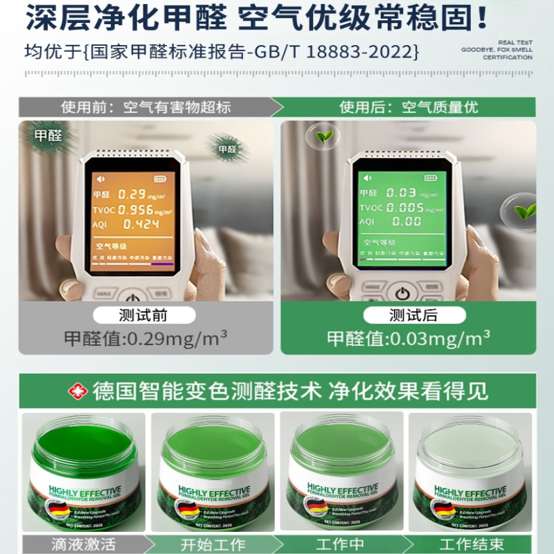 DEATKN德国吸甲醛神器新房急入住清除剂室内强力除甲醛果冻家用去甲醛 一瓶丨暴力吸甲醛覆盖30㎡ 德国精品