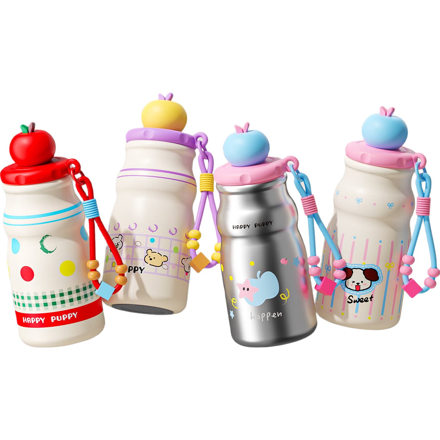 迷你保温杯小巧便携2025新款儿童女生吸管保温杯高颜值水杯 银粉星闪甜趣480ML【含茶漏】 316不锈钢