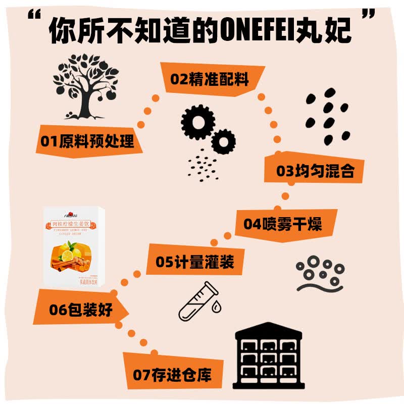 丸妃肉桂柠檬生姜饮即食早餐冲饮果蔬代餐粉热养内调养胃饮料6g*10条 肉桂柠檬生姜饮 10条*1盒