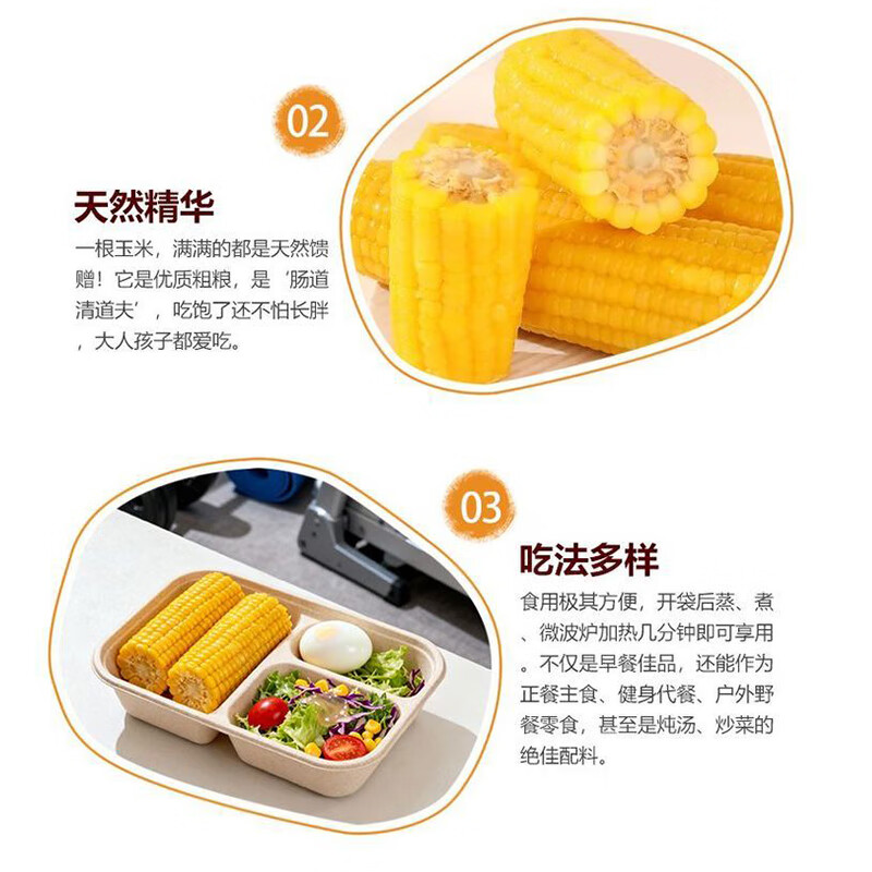 汤泉一品东北玉米新鲜糯玉米精品大棒东北甜糯玉米棒真空玉米轻食苞米棒子 东北黄糯玉米260-350*8根(铝箔袋、透明袋混发)