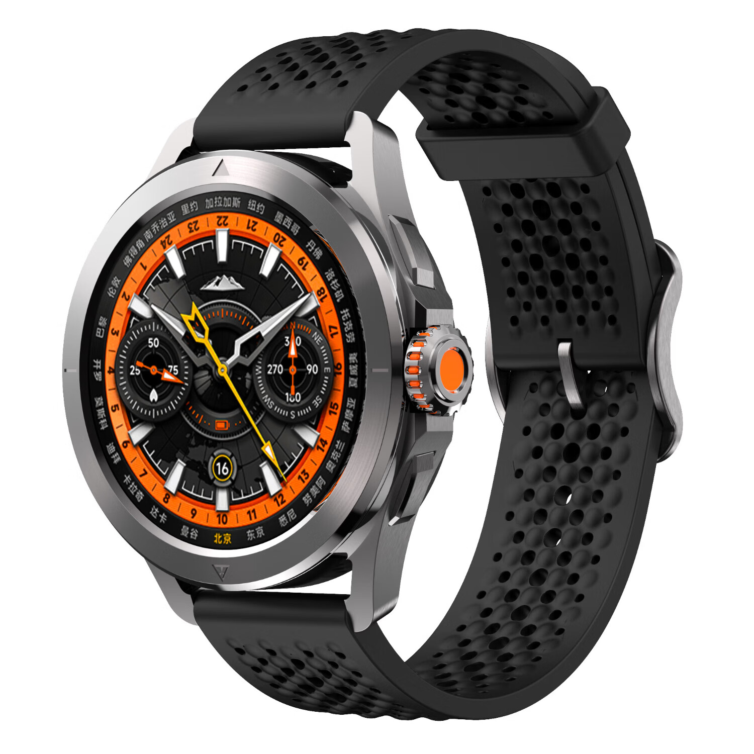 优伦诗适用高驰COROS PACE3/4表带官方同款硅胶腕带APEX4/1/2 Pro液态硅胶运动透气3代手表腕带男女表带 黑色【透气洞洞款硅胶】 适用高驰Pace3/4(22mm)