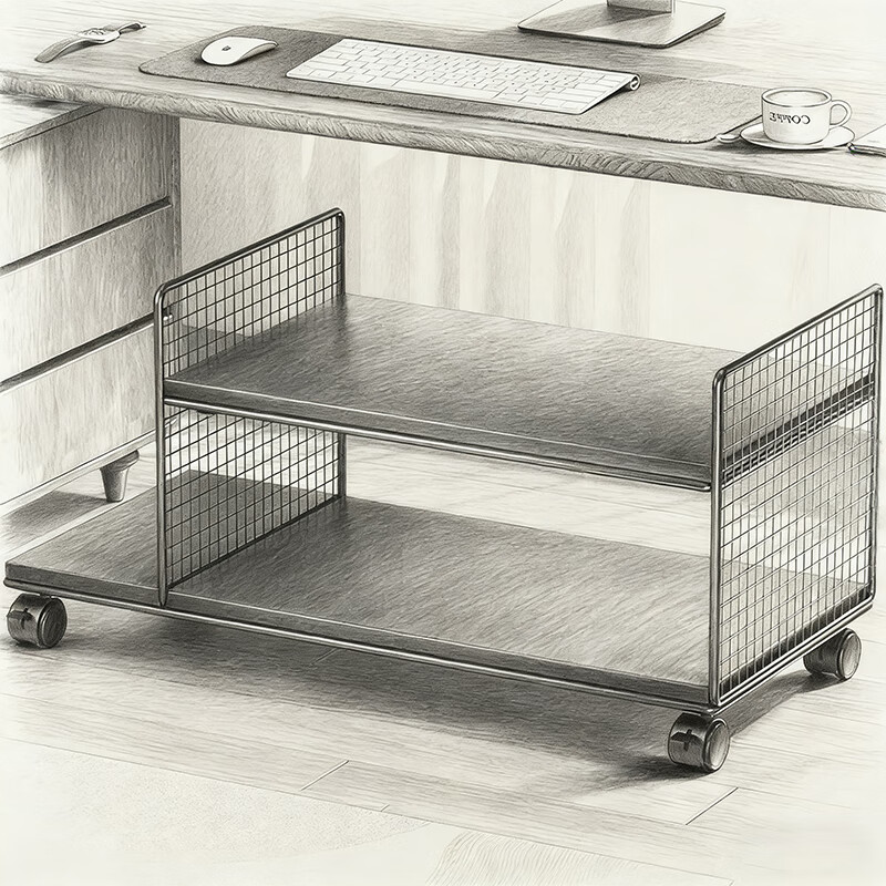 尔思家台式电脑主机托架可移动机箱支架底座家用办公室通用收纳置物架子 黑架黑板