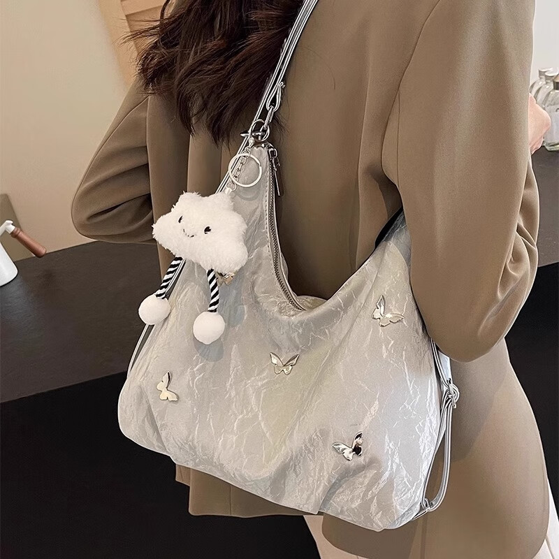 DL胖东来同款小众手提包大容量包包女斜挎包2025新款夏天通勤托 黑色【高品质】