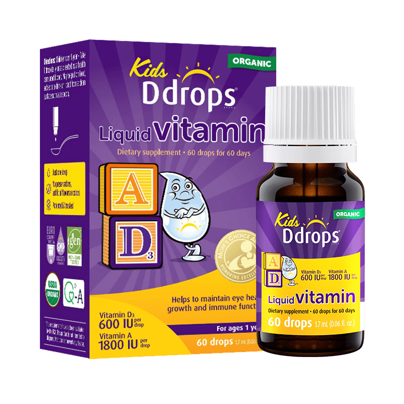 Ddrops��׿˼ Ӥ�׶�ͯά����AD�μ� vd3 1.7ml 600IU 1��-18�� 123Ԫ