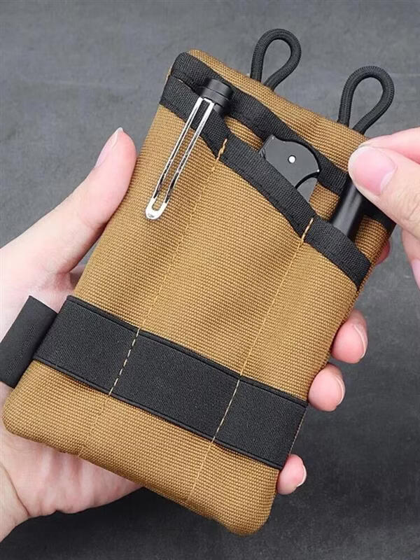 oeny户外便携式教育化妆品袋便携式硬币卡持有人迷你工具袋多功能 户外零钱卡片收纳包-黑色
