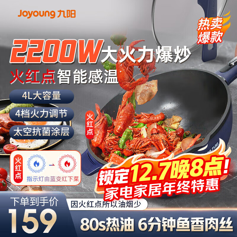 九阳 2200W大火力 电炒锅 单锅款