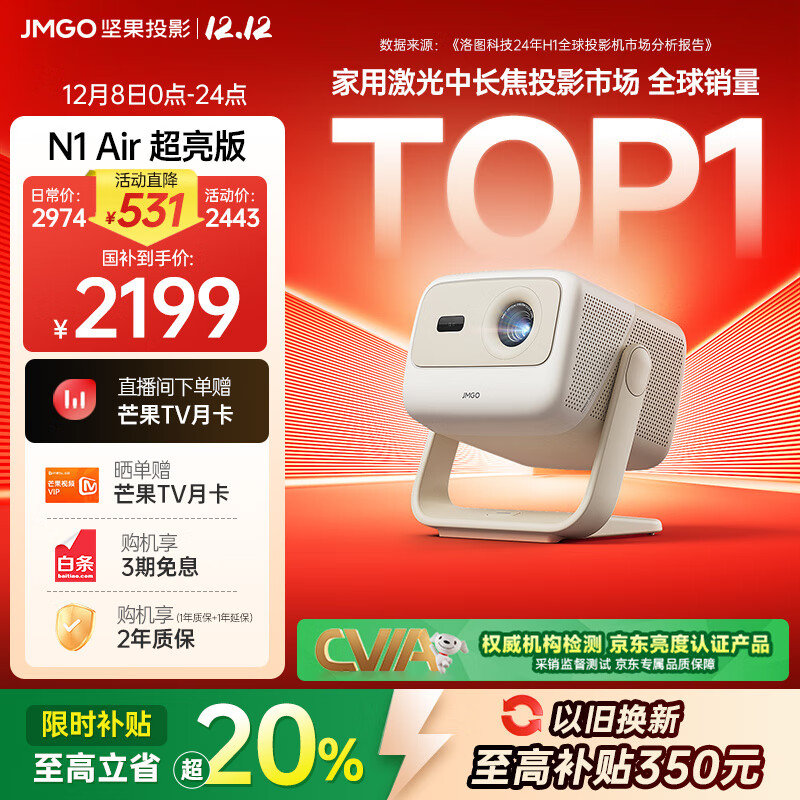 ͶӰJMGON1 Air ͶӰǼ ɫͥӰԺ̨ͶӰ Ҳ20%1100CVIA 2100.6Ԫ