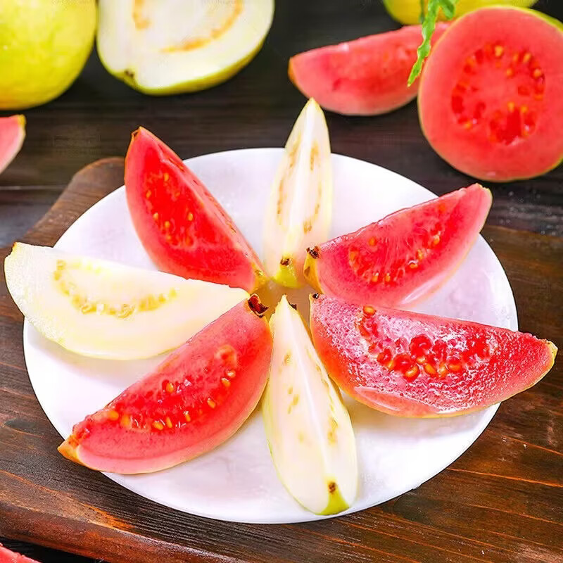 绿熊庄园京东快递奶油软糯红白心芭乐番石榴新鲜当季香甜软芭乐健康轻食 双拼红白心芭乐 净重3斤