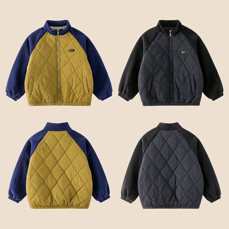 棉花堂（cottontown）棉花堂童装男童外套夹棉秋冬款新款中大童冬季加棉夹克衫保暖冬装 黑色 90 90/52