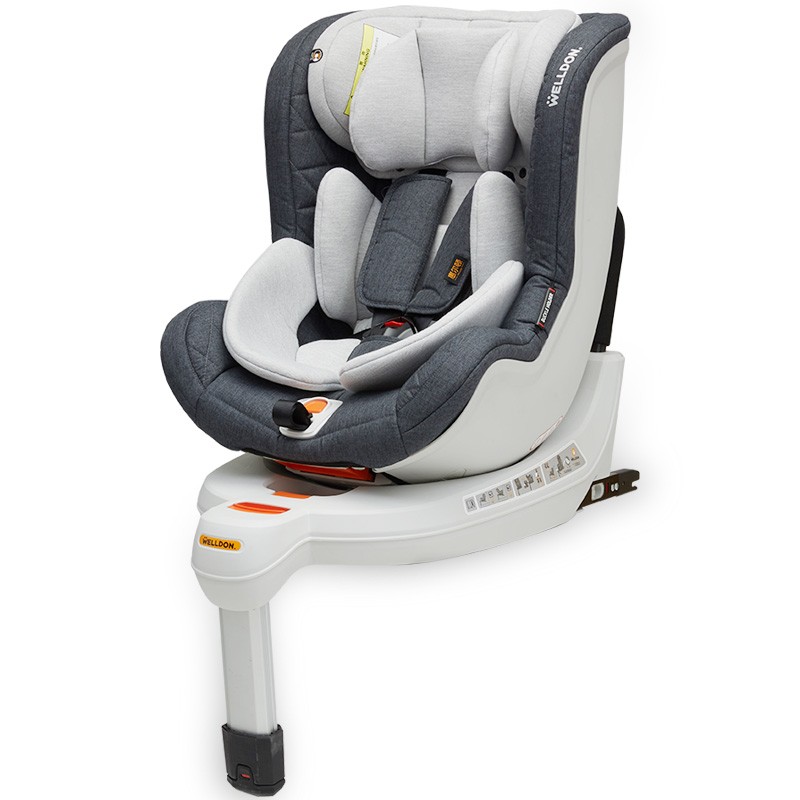 Welldon惠尔顿儿童安全座椅360°无限旋转0-4岁婴儿车载汽车可坐可躺正反双向安装 茧之爱1代 深空灰