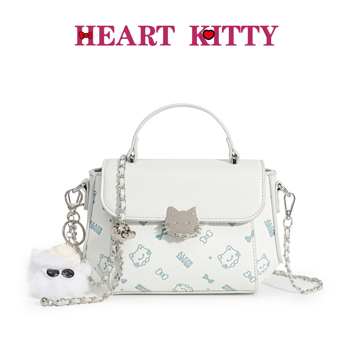 HEART KITTY高级小方包手提包女式新款轻奢小众可爱百搭单肩斜挎包生日礼物包 6620蓝色