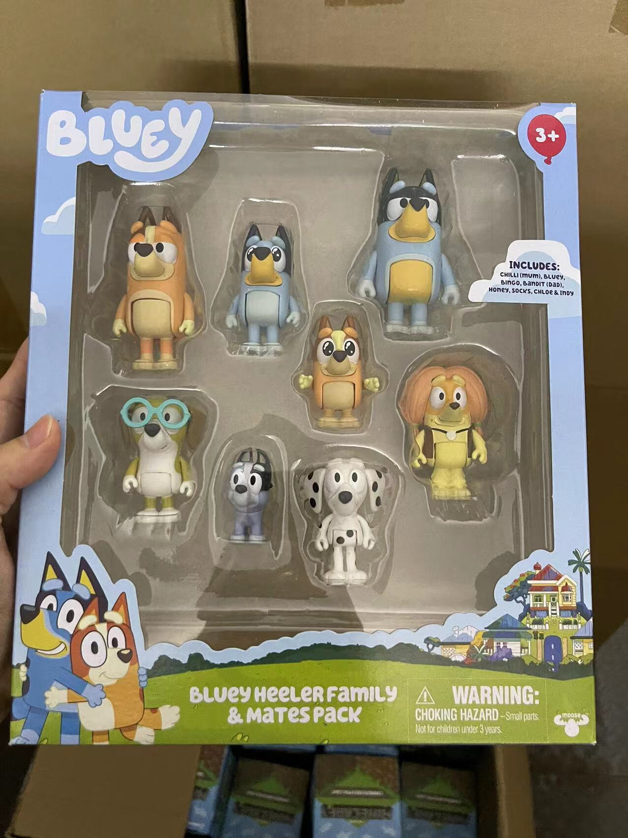 卡通娃娃布鲁伊一家幼犬公仔玩具桌面摆件蛋糕装饰模型小狗礼物 二代盒装8款布鲁伊