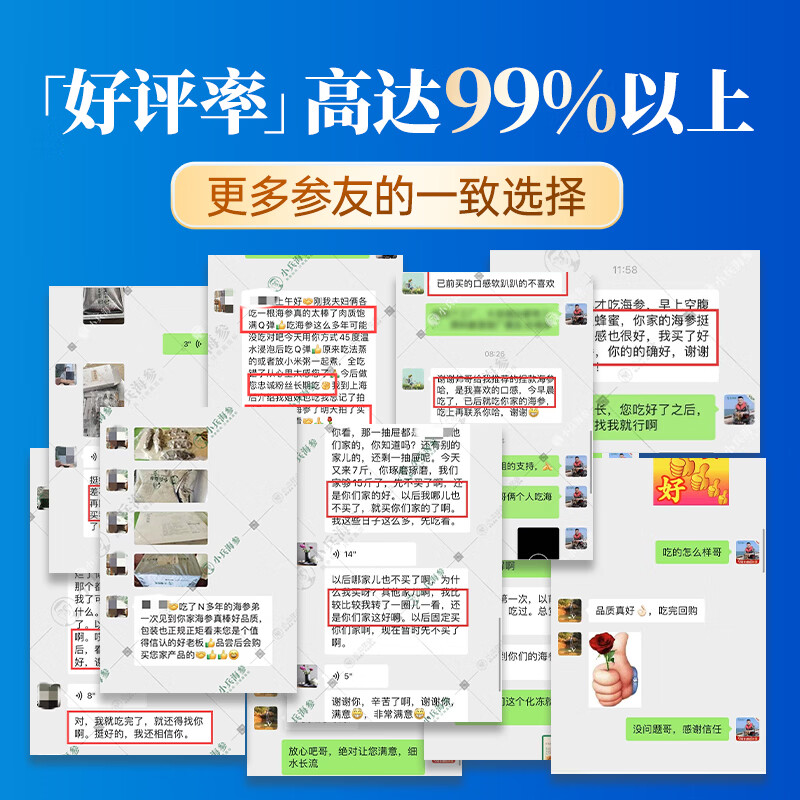 小兵海参 鲜食海参即食海参深海刺参礼盒 免泡发开袋即食 3斤(买2斤送1斤 高性价比) 大头(7-9只/斤)