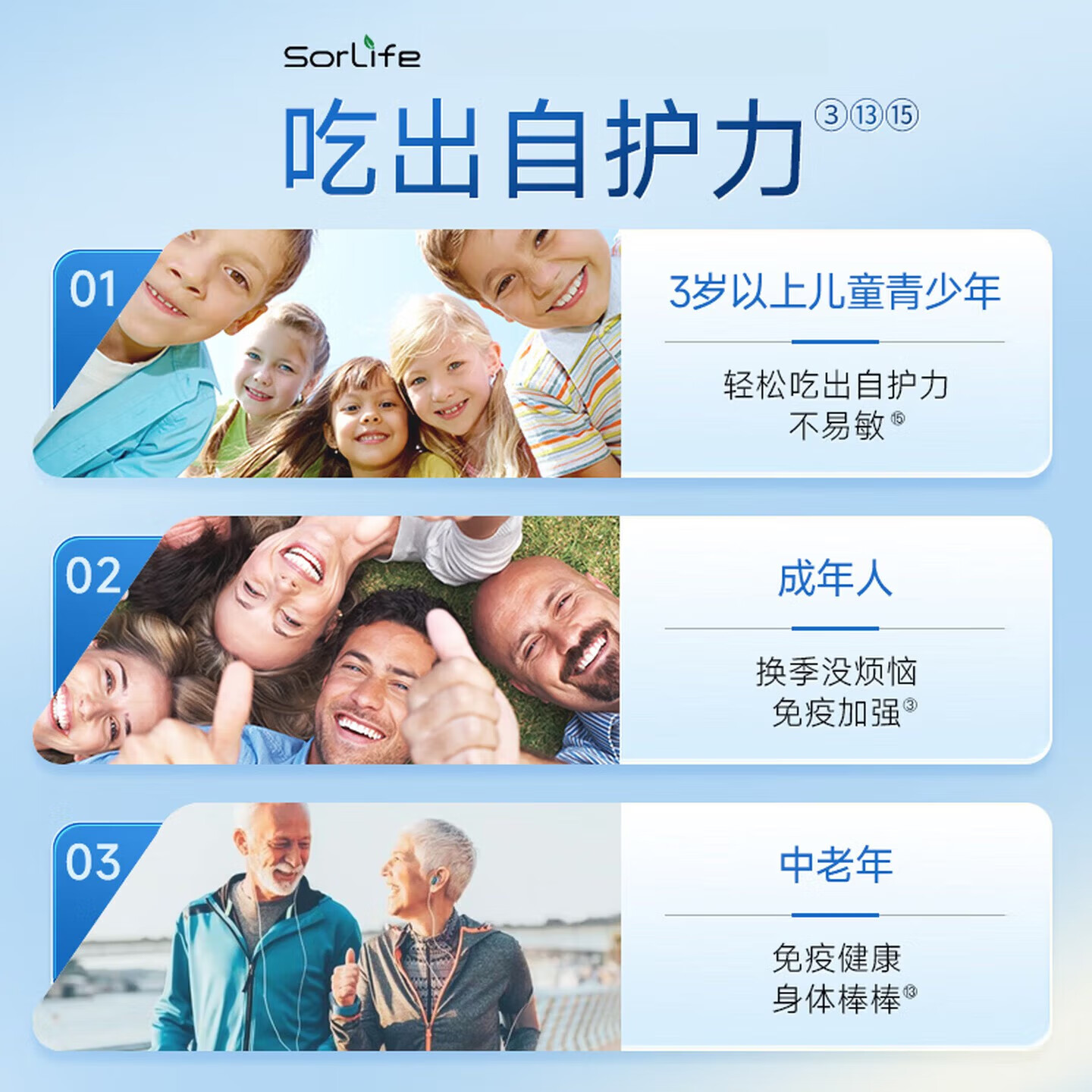SorLife【品牌授权】诗丽芙儿童青少年学生免疫球蛋白提高免疫力增强抵抗 【周期装】增强免疫力 60粒*3瓶