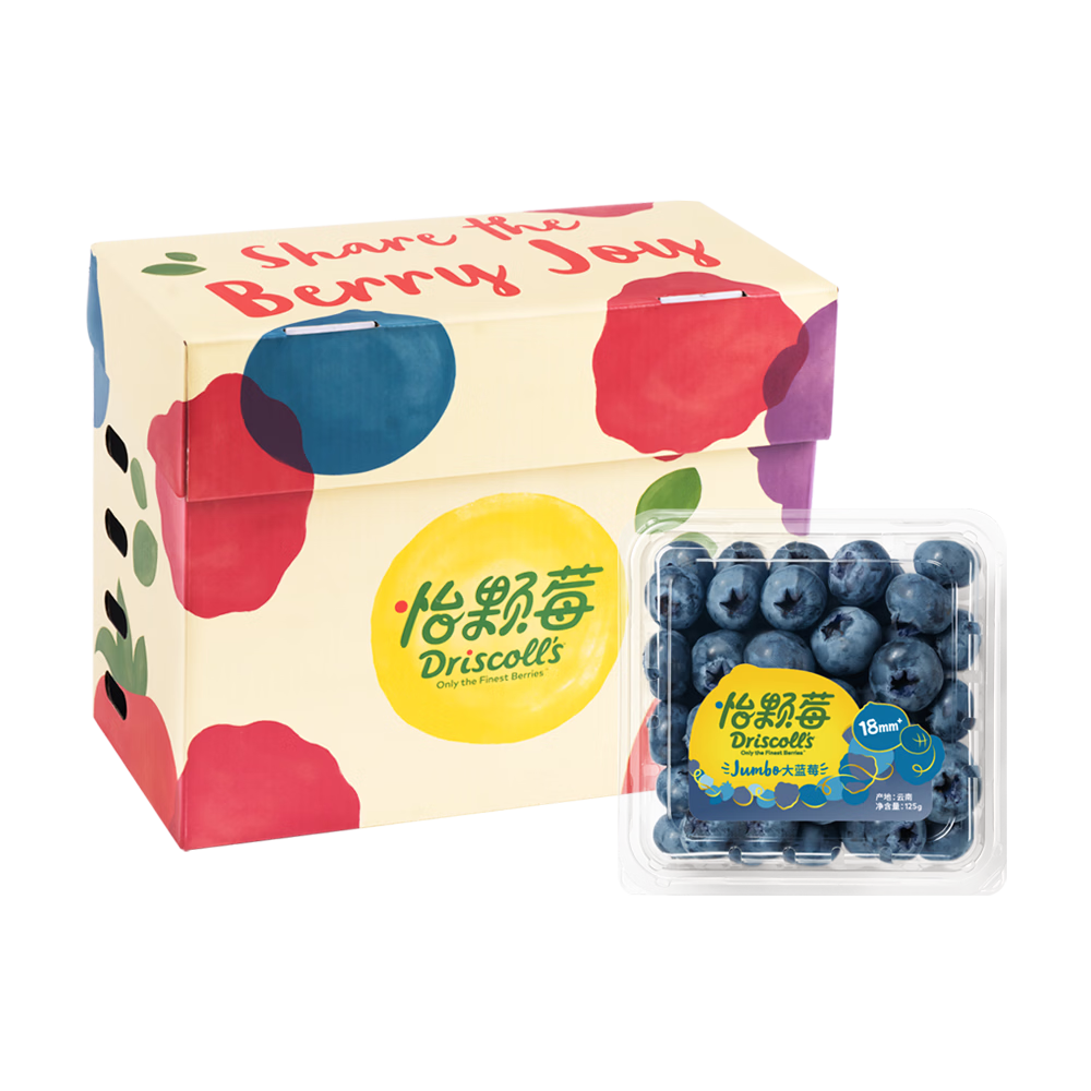 ����ݮ Driscoll's ������ݮ Jumbo���18mm+ 12��װ 125g/�� ����ˮ����� 196.9Ԫ