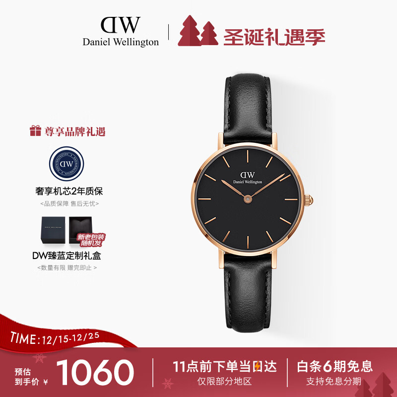 丹尼尔惠灵顿（DanielWellington）DW手表女简约皮带女士手表学生表时尚欧美表节日礼物DW00100224