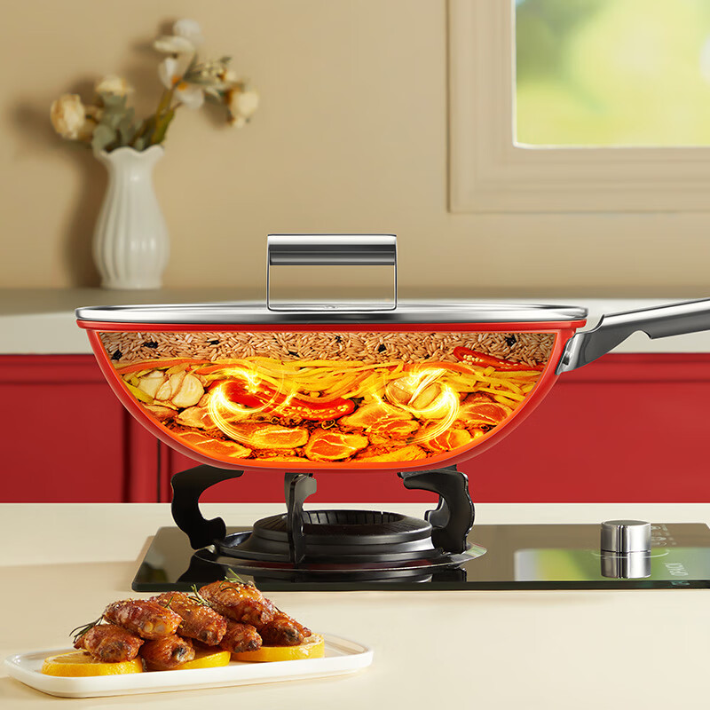 炊大皇炒锅不粘锅易洁轻量平底炒菜锅煎锅30cm电磁炉通用 琢光炒锅30cm 30cm