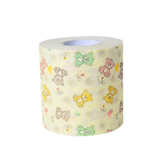 久洁(jojell)时尚印花卷纸可爱卡通小熊印花家用 1卷装