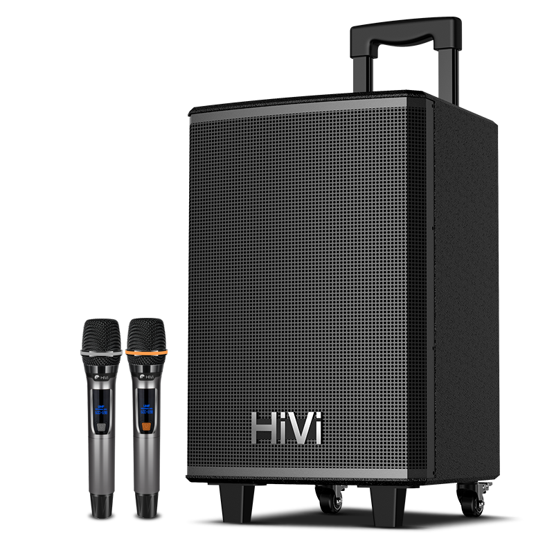 惠威(HiVi)8英寸专业广场舞音响会议ktv音响蓝牙拉杆音箱户外标配双无线麦克风电木吉他民谣乐器音箱MA08