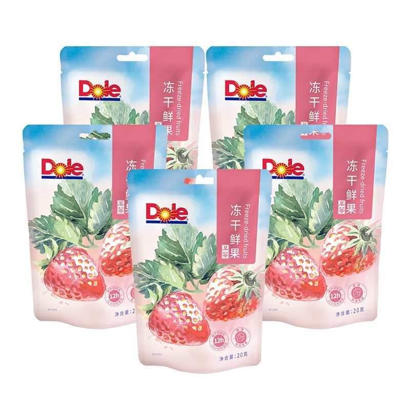 都樂Dole都樂鮮果凍干草莓蘋果20g袋裝多口味果脯兒童休閑 凍干草莓20g*5袋