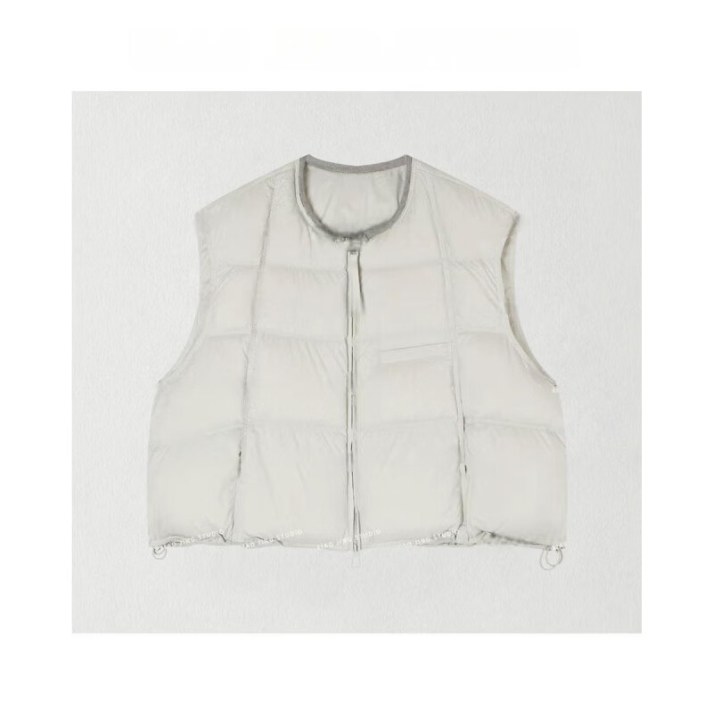 MODX羽绒马甲女2026秋冬新款韩版百搭小个子圆领90白鸭绒无袖马甲女款 白色 【原版】 XL 130-145斤