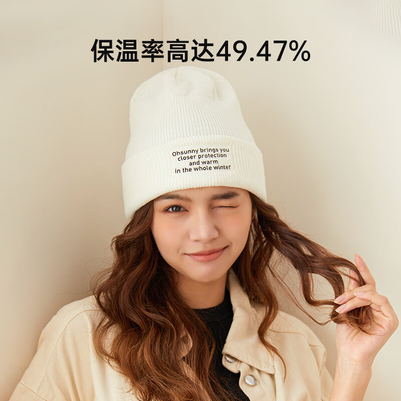 OhSunny秋冬水桶帽女小香风百搭时尚秋冬保暖加绒防寒渔夫帽 深海蓝-针织帽 均码 均码