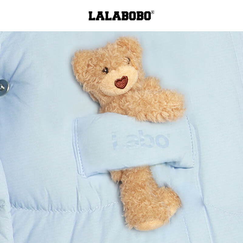 LALABOBO【商场同款】白鸭绒羽绒服25年冬新潮原创奶油风外套RBED-WSYR14 蓝色 M