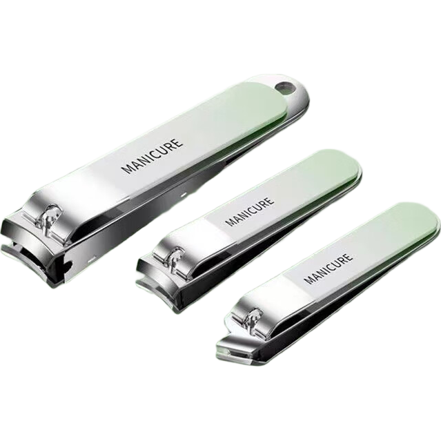锋利耐用?剪指甲刀套装家用防飞溅指甲钳包斜口修甲刀耳勺 渐变绿五件套