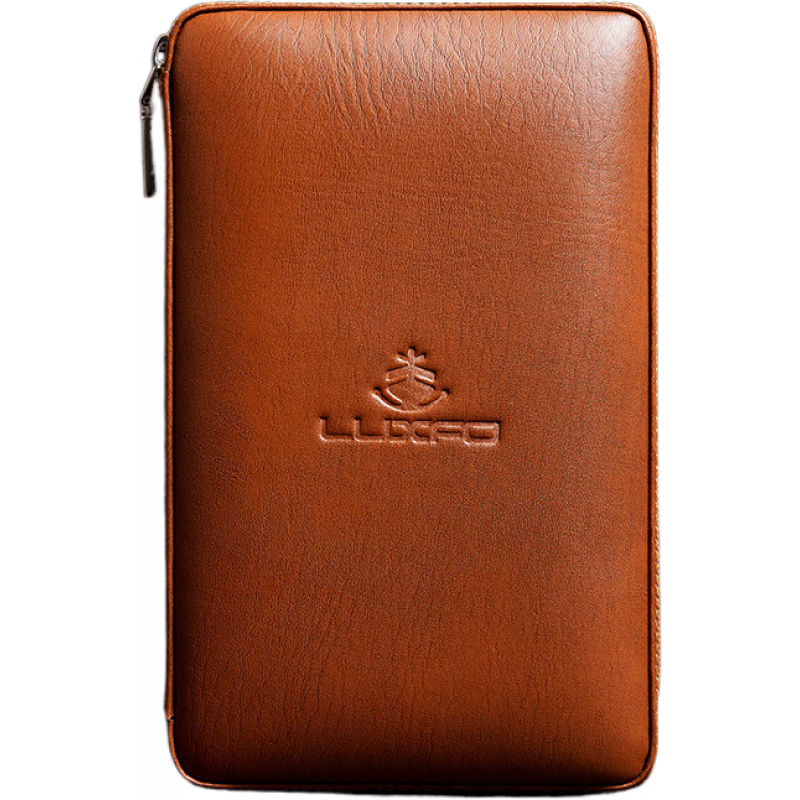 LUXFO雪茄盒便携雪茄保湿盒雪松木便携式旅行包大容量雪茄烟盒套装工具 棕色_(不含配件)