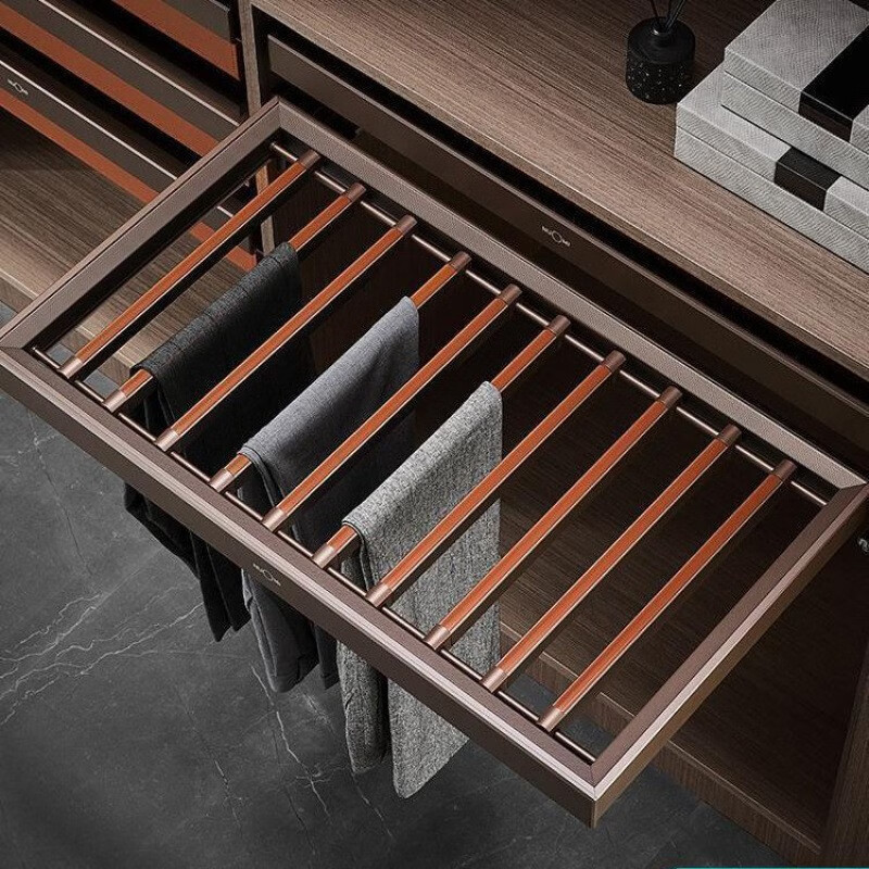 诺米（Nuomi）NUOMI衣柜拉篮衣帽间收纳置物架首饰盒裤架饰物架推拉抽屉 西裤架600柜