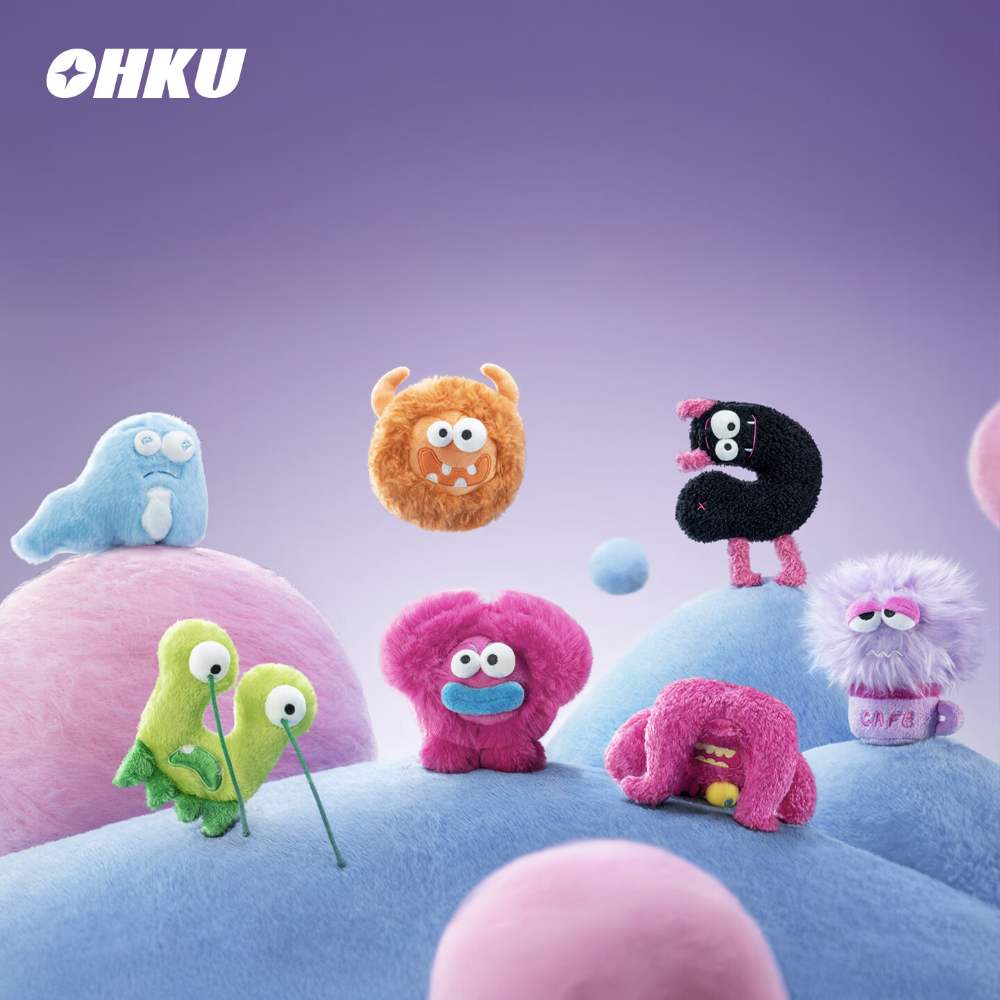 OHKU 怪物宇宙职场怪咖系列-毛绒挂件盲盒玩具礼物 随机1个（不支持7天无理由退换）