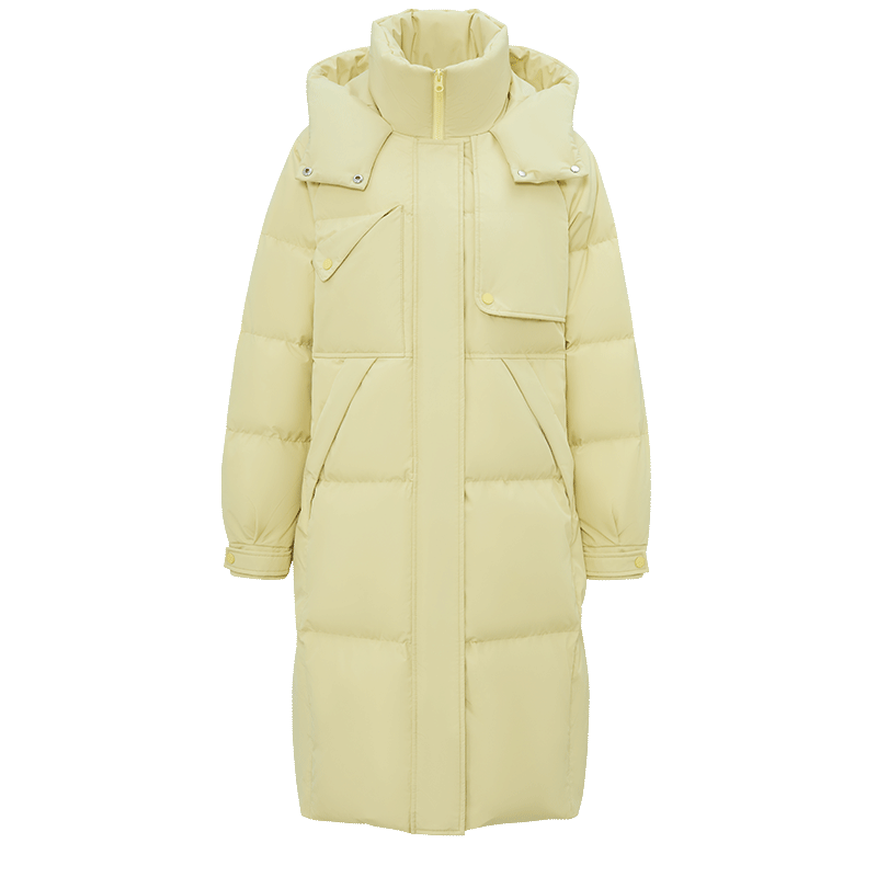 雪中飞【大被子羽绒服】新款长款经典廓形风衣类型连帽羽绒服廓形加厚 黑色|8056 M /165/88A