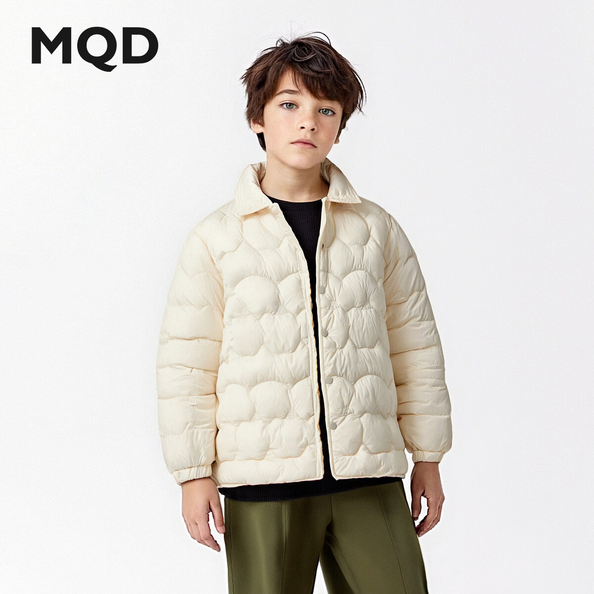 马骑顿【三防】MQD童装儿童轻薄羽绒衬衫2025冬季新款男女童抗菌羽绒服 藕合色 140